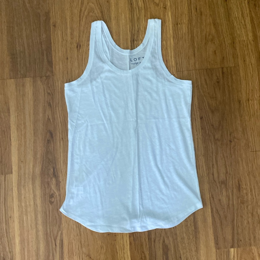 LOFT Vintage Soft Racerback tank top in white
